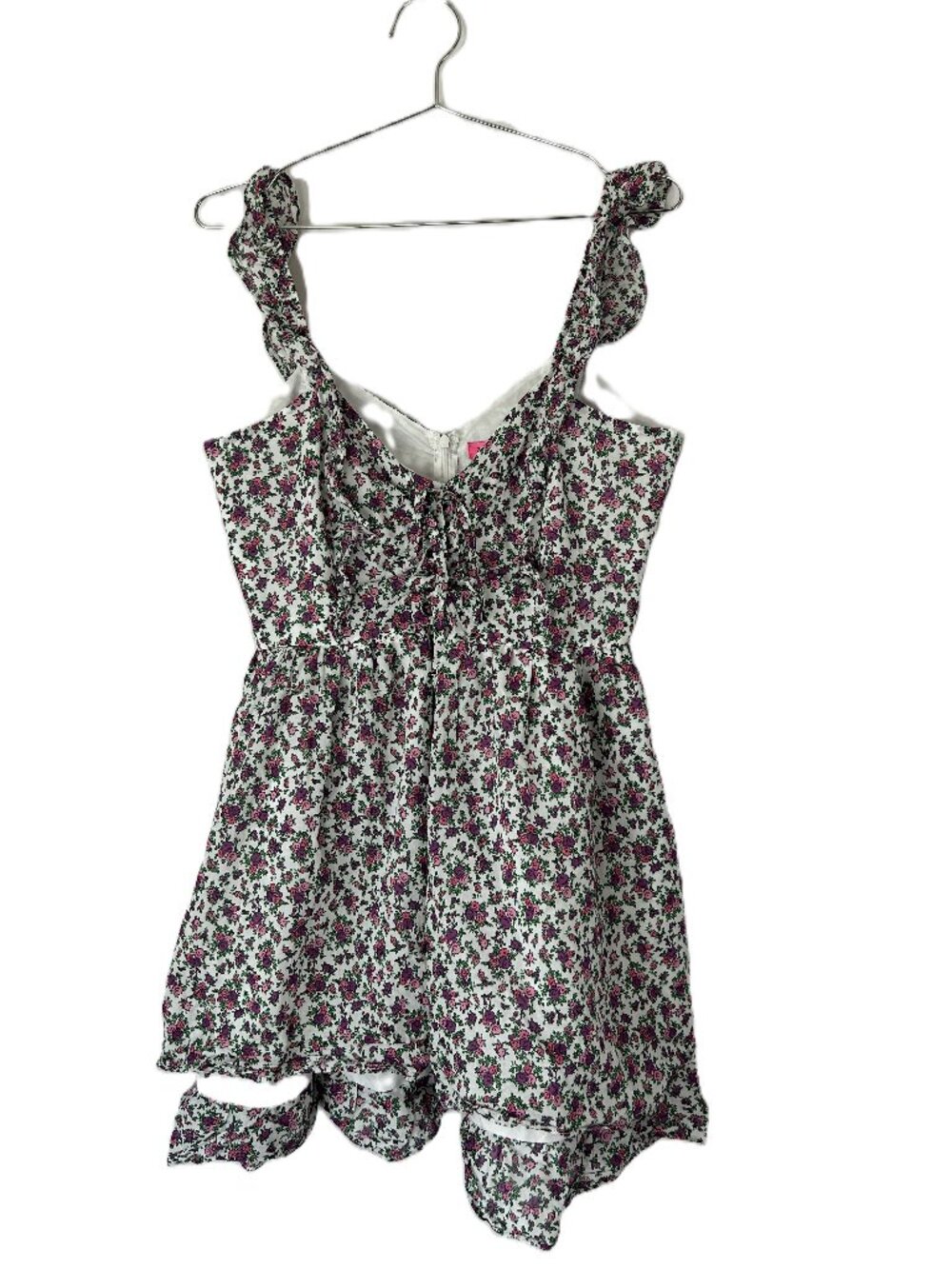 Betsey Johnson Layla Floral Print Mini Dress in‎ Sonic White 6